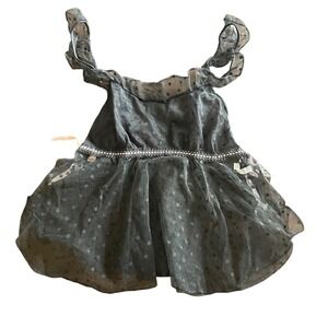 Vintage Black Polka Dot Sheer Mesh Babydoll Top Pink Bows Ruffle Strap Large